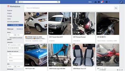 Marketplace autos - Busca ofertas locales de autos, camionetas y motos en Guadalajara con Facebook Marketplace. Encontrarás sedanes, camionetas, SUV, crossovers, motos y muchos más, nuevos y usados. Explora o vende artículos de forma gratuita. 